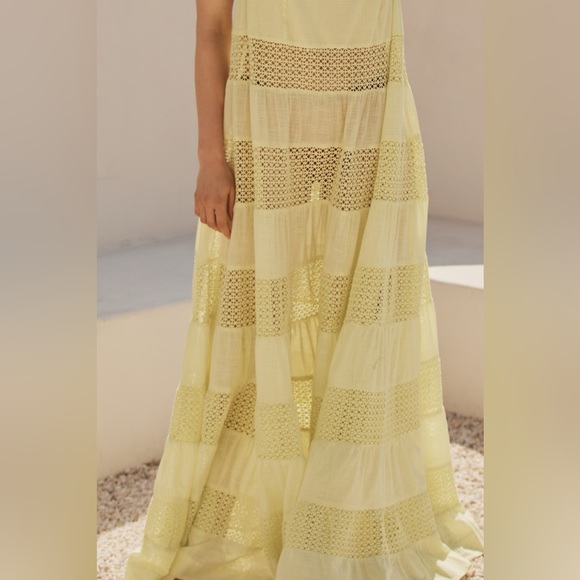 Anthropologie Sheer Lace Tiered Midi Dress - Picture 2 of 5